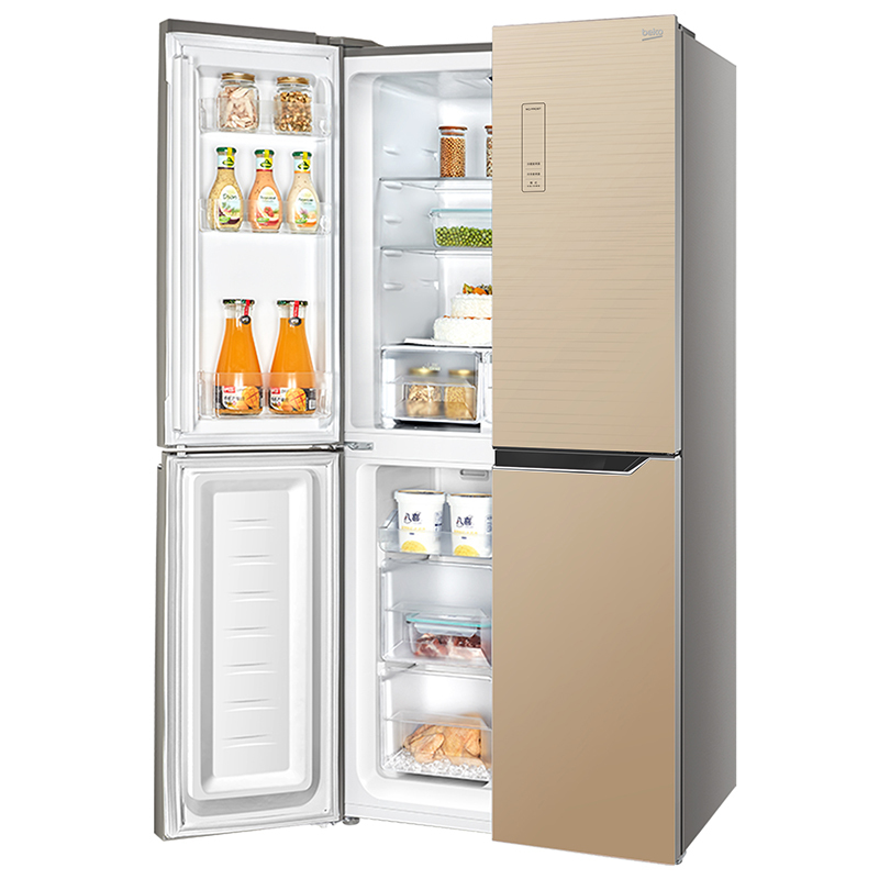 倍科(beko)GNE0432ZCG 432升冰箱 十字对开门冰箱 对门冰箱大容量变频电机(琥珀琉璃金)