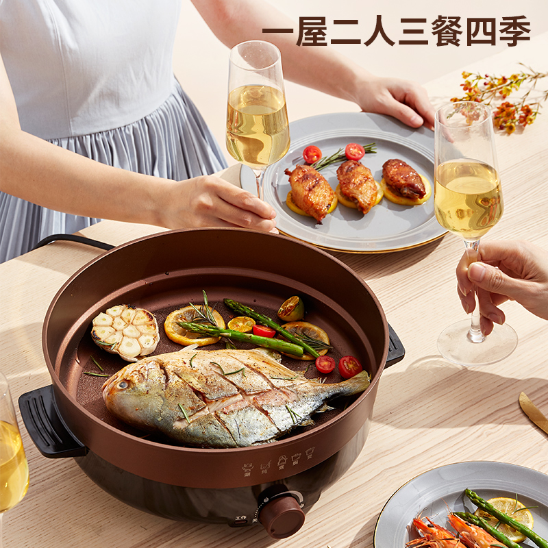 利仁(Liven)电热锅DHG-X451煮面煲汤早餐神器学生宿舍寝室小功率电煮锅苏宁自营高清大图