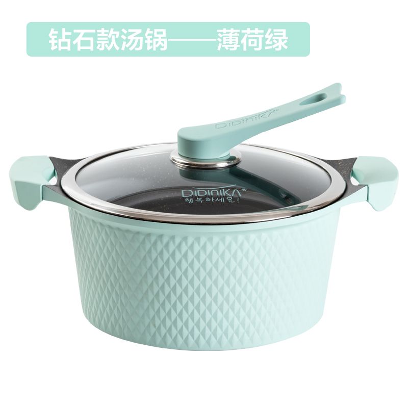迪迪尼卡(Didinika) 麦饭石汤锅蒸锅两用不粘锅电磁炉燃气灶适用家用炖锅24cm