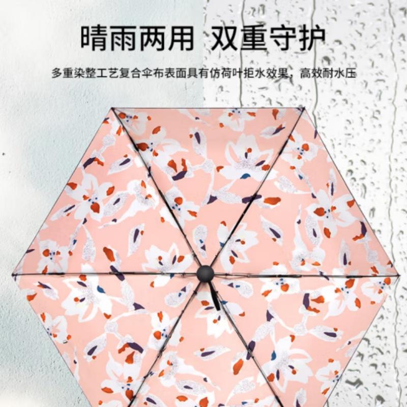 蕉下(beneunder)口袋系列黑胶五折伞-A 遮阳伞迷你折叠晴雨两用伞 菊笙
