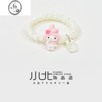 JiMi玉桂狗小肠发圈可爱头绳女生皮筋森系简约扎头马尾皮套发绳发饰 粉色 均码