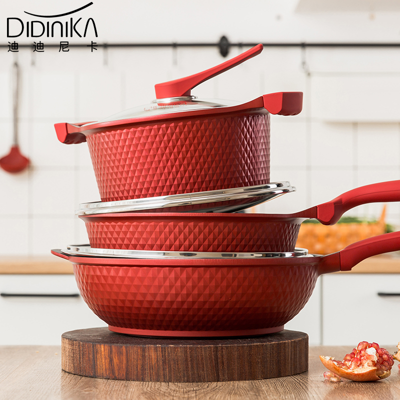 迪迪尼卡(Didinika) 麦饭石汤锅蒸锅两用不粘锅电磁炉燃气灶适用家用炖锅24cm