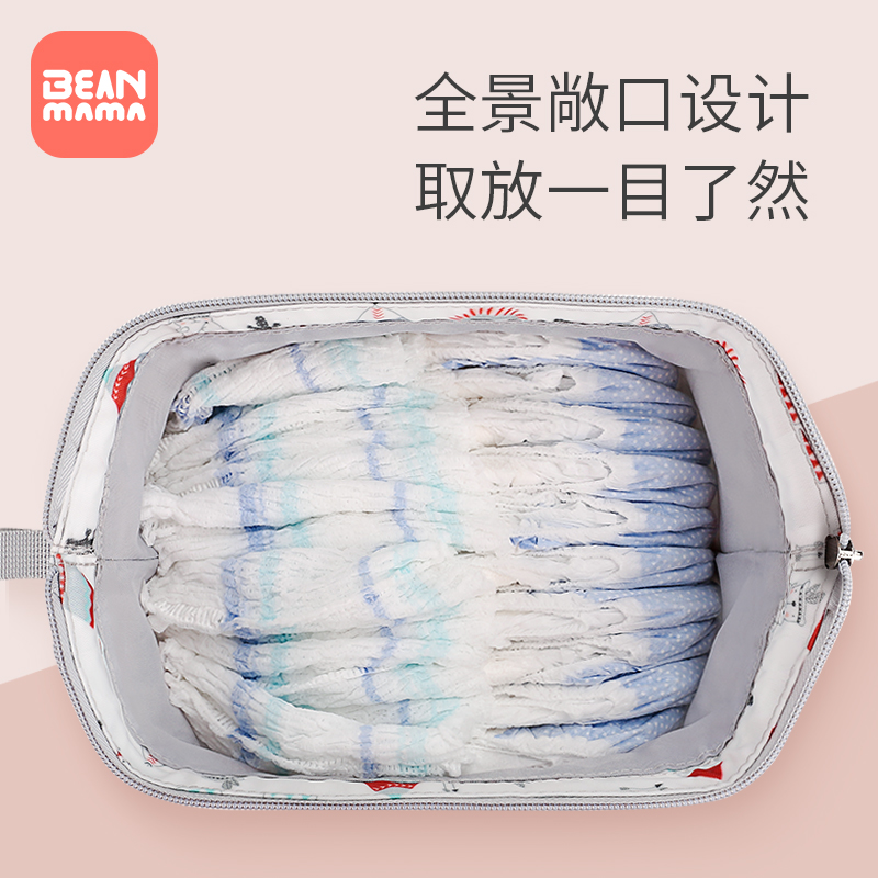 婴儿尿不湿收纳袋外出防水便携式宝宝尿布尿片包装衣服纸尿裤袋子收纳袋 三维工匠高清大图
