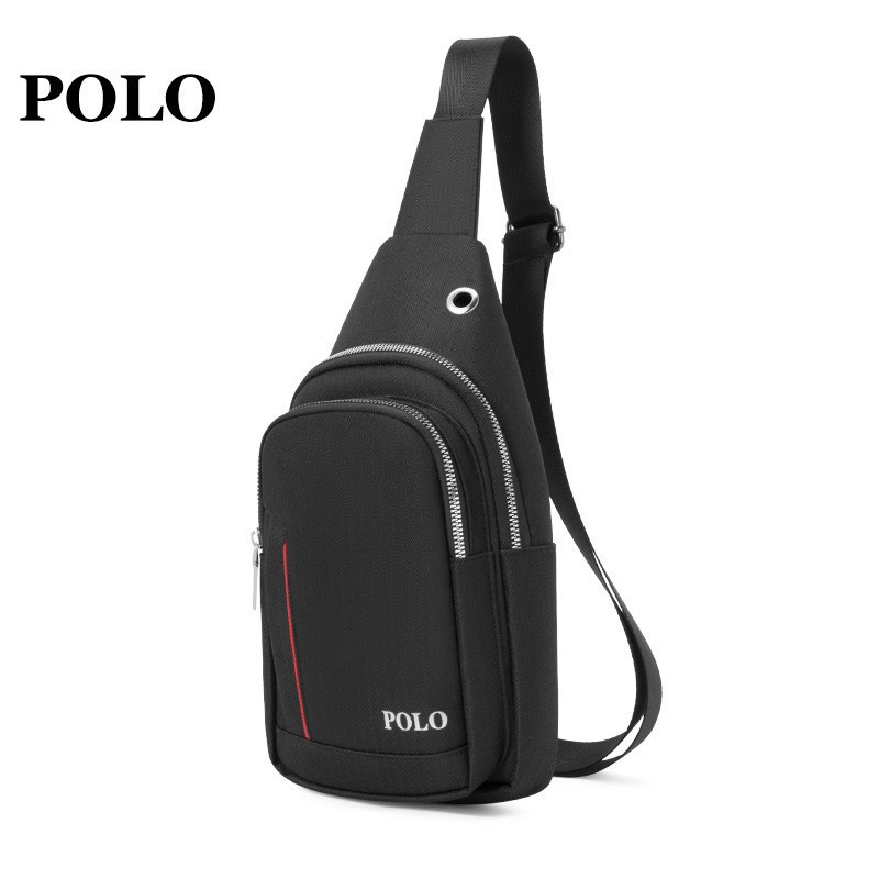 polo胸包091326单肩包多功能男式背包个黑色