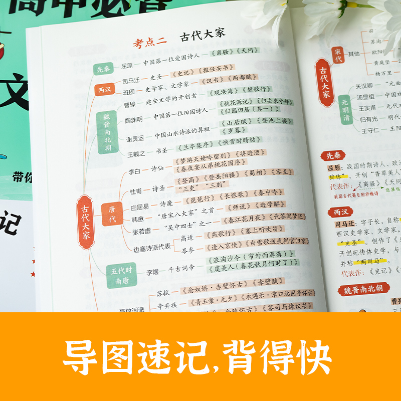 [抖音同款]高中必背文学文化常识 高中通用 [正版]高中必背文学文化常识高中通用初中开心语文考点高考古代历史现代初中文学