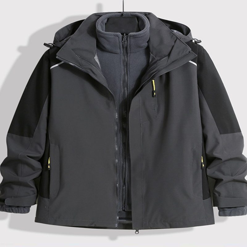 闪电客户外潮牌冲锋衣男女三合一可拆卸外套冬季加厚登山服