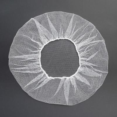 一次性网眼帽圆帽尼龙发网黑色网帽头罩工厂参观头套透气厨房白色100