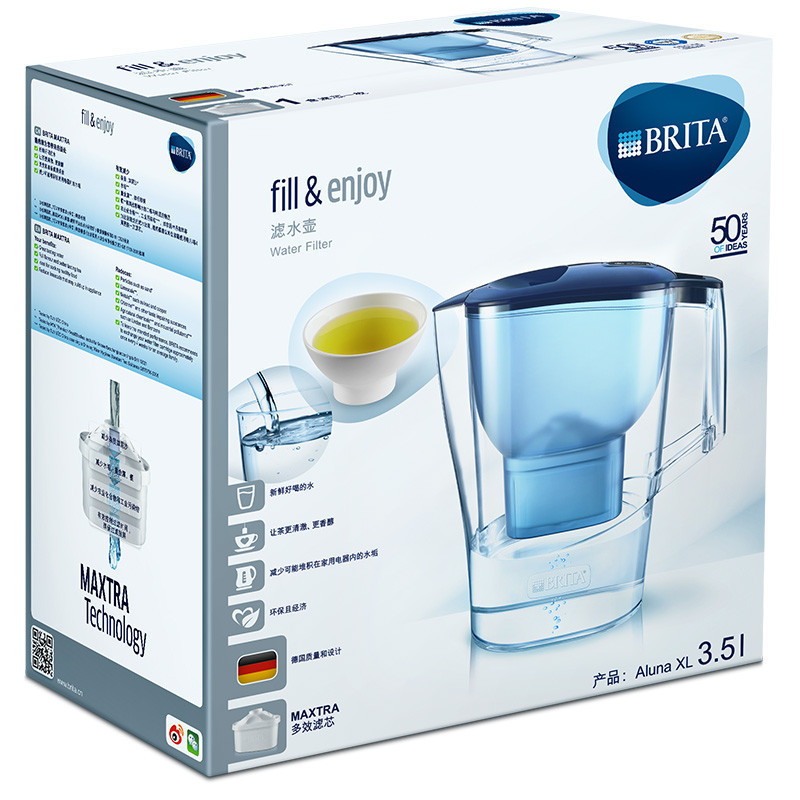 碧然德(BRITA)过滤净水器 家用滤水壶 净水壶 海洋系列3.5L蓝色一壶4芯装