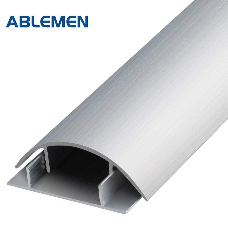 加厚铝合金弧形线槽 半圆地面走线槽 地线槽 送背胶6号线槽 5米 (1米*