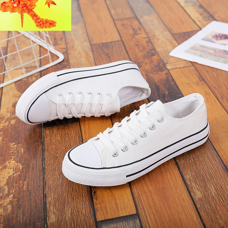 经典款帆布鞋男女通穿低帮韩版百搭学生圆头情侣平板鞋休闲小白鞋简畅