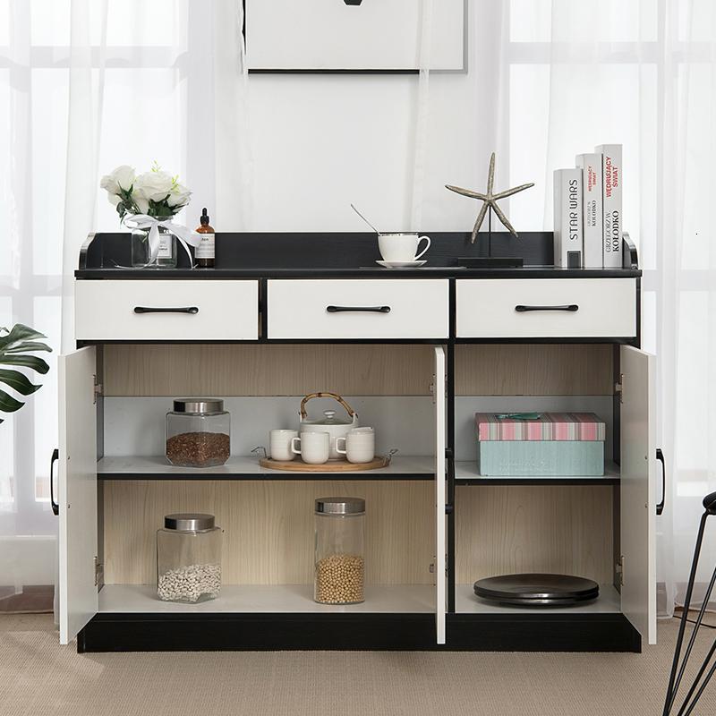 餐边柜简约现代闪电客储物柜酒柜厨房柜黑白备餐柜茶水柜边柜组装经济
