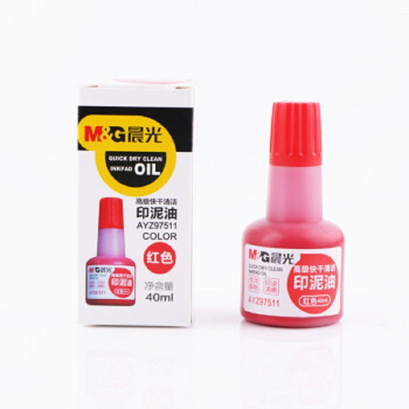 晨光(M&G) AYZ97511A 财务方形快干印泥油圆形秒干 红色(1瓶价格)