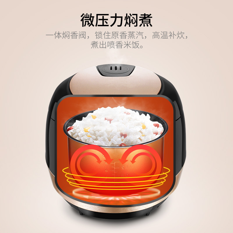 金正(NINTAUS)微电脑电饭煲 JZFB-405D 4升微压力焖煮 24小时智能预约 可拆卸内盖电饭锅