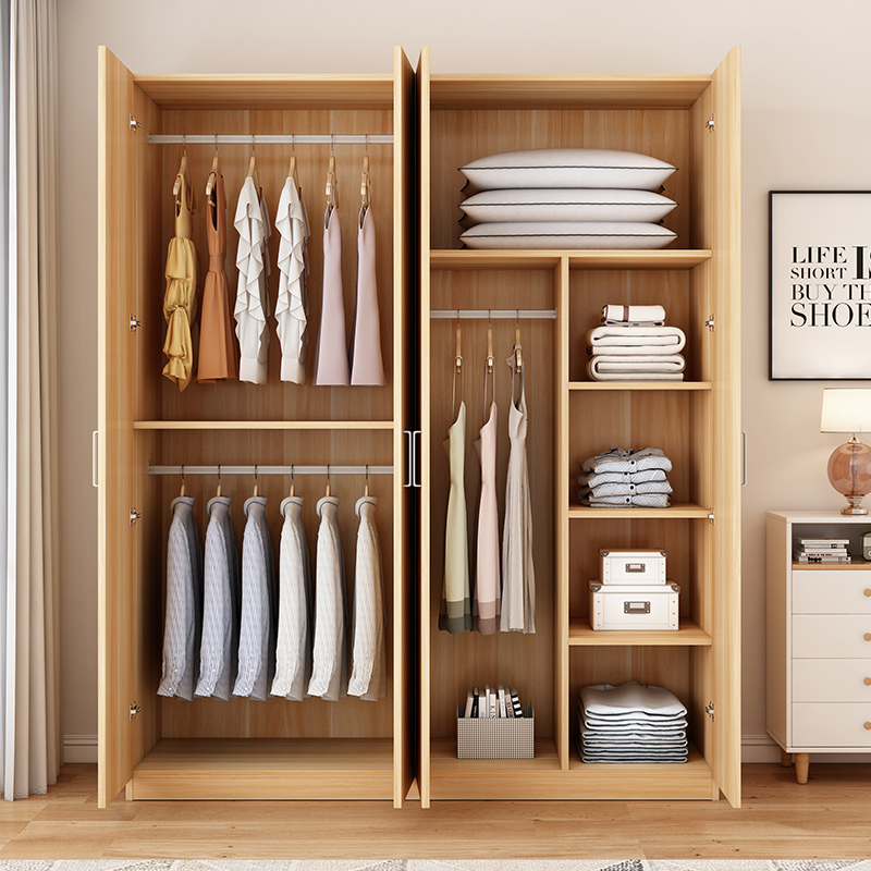 衣柜现代简约闪电客用木质衣橱家用卧室柜子组装木经济型挂衣柜