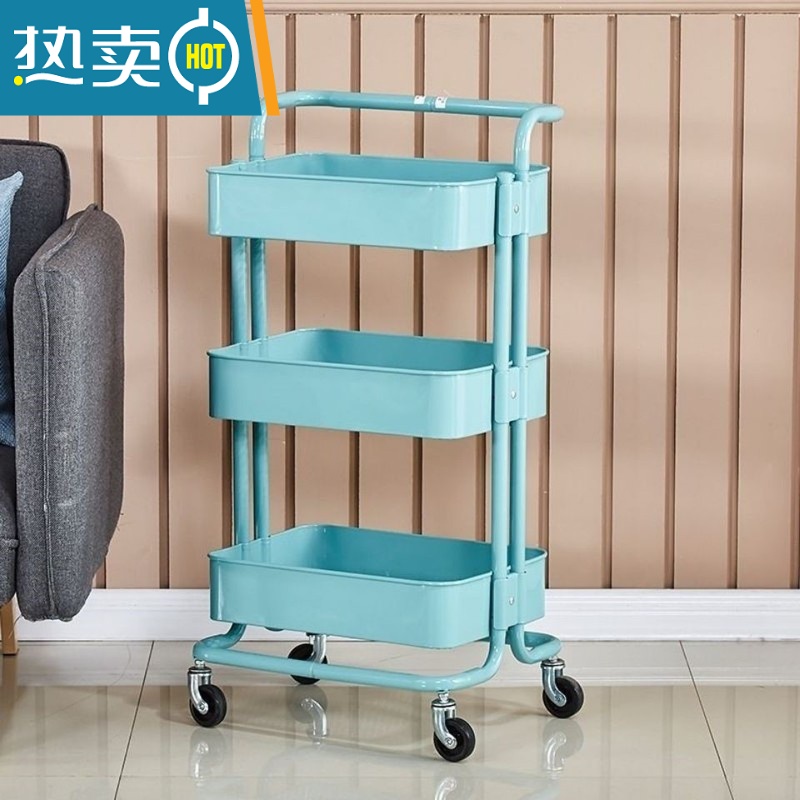 敬平小推车置物架厨房落地多层可移动浴室卫生间储物架卧室零食收纳架高清大图