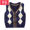 可莉允男童马甲春秋秋季童装儿童休闲背心宝宝针织开衫坎肩毛衣