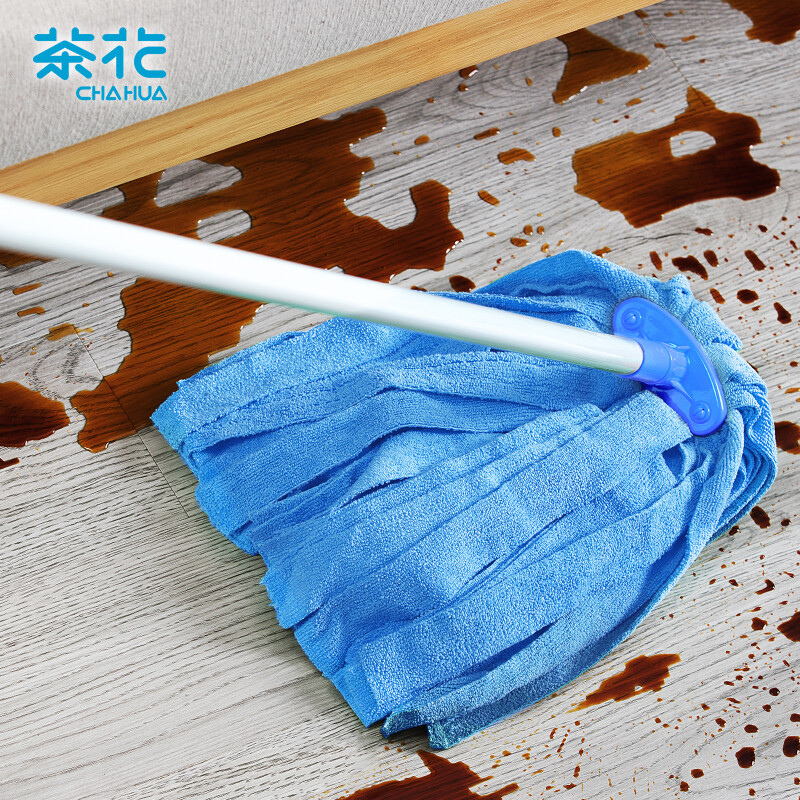茶花(CHAHUA) 拖把清洁墩布超细纤维吸水拧水布条拖布拖地神器 蓝色*