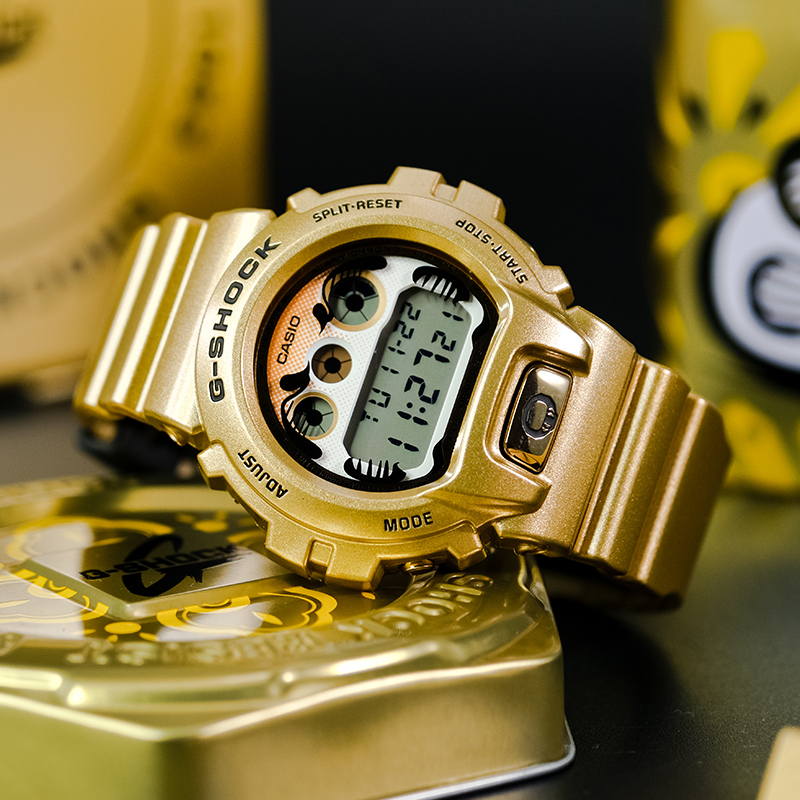 卡西欧手表 G-SHOCK 达摩不倒翁主题系列金色配色 特殊背刻 防水防震运动表款DW-6900/GM-6900