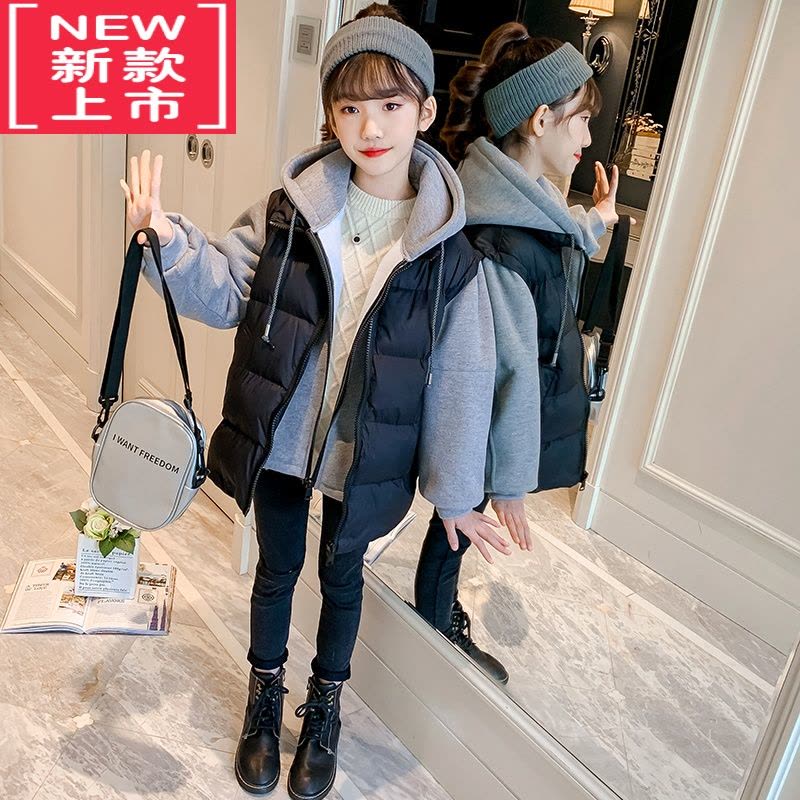 可莉允女童棉衣冬装2022新款儿童洋气加厚羽绒棉服小女孩中长款棉袄外套图片