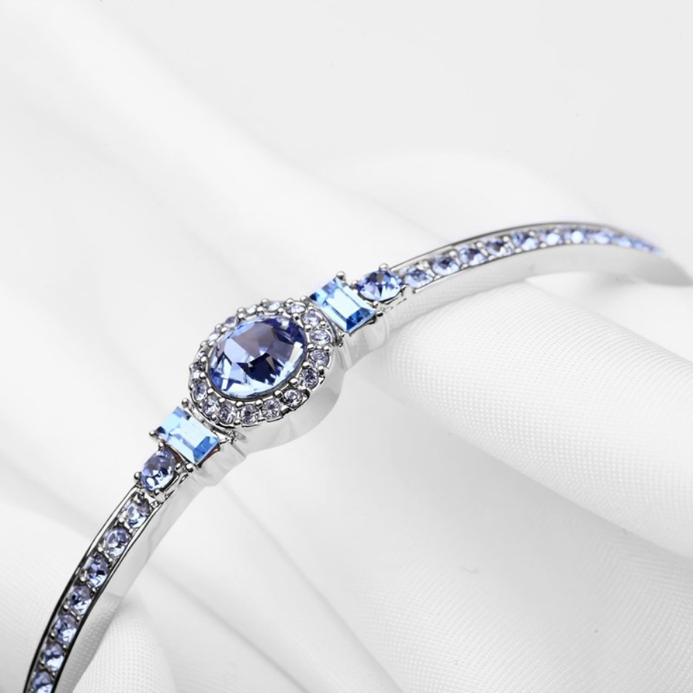 Givenchy/纪梵希 闪耀系列蓝色水晶银色按扣式女士手镯60485903-NY0高清大图