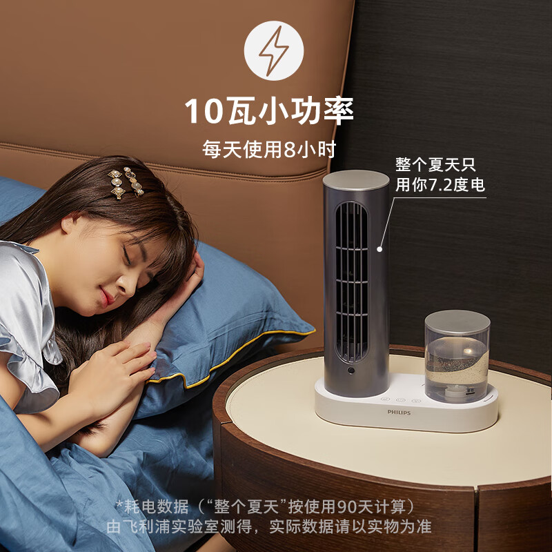 飞利浦(PHILIPS)小风扇桌面加湿器迷你usb电风扇台式塔扇学生宿舍家用小型办公室无叶台扇宿舍创意ACR3124TX高清大图