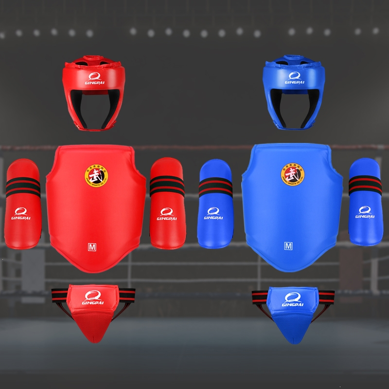 闪电客散打护具全套儿童成人训练比赛加厚格斗搏击护胸拳击套装一次