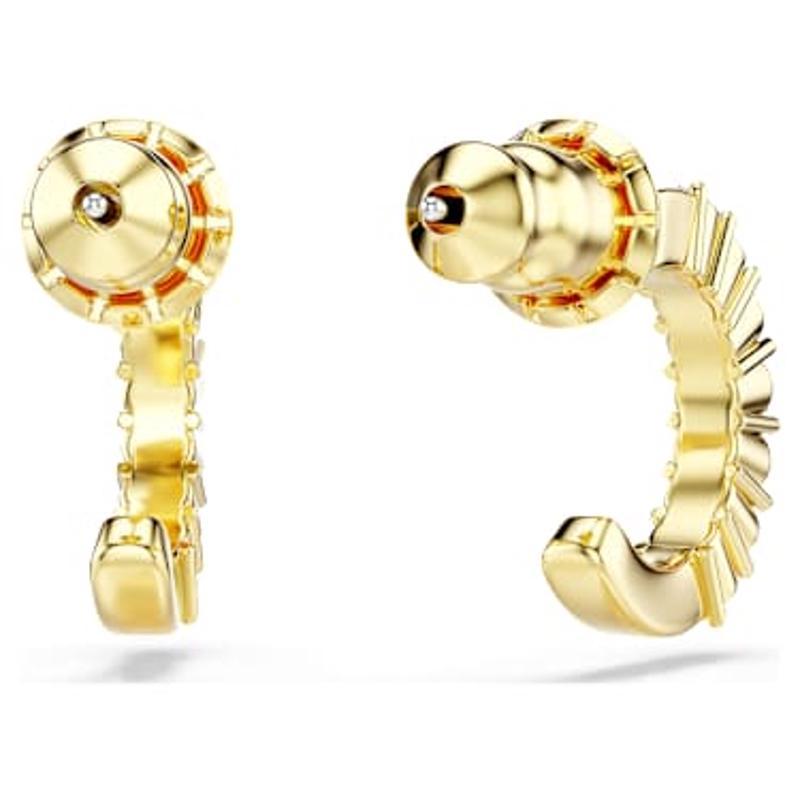 施华洛世奇(SWAROVSKI)迷你 hoop 耳钉女款金 tone 铂镶粉色水晶