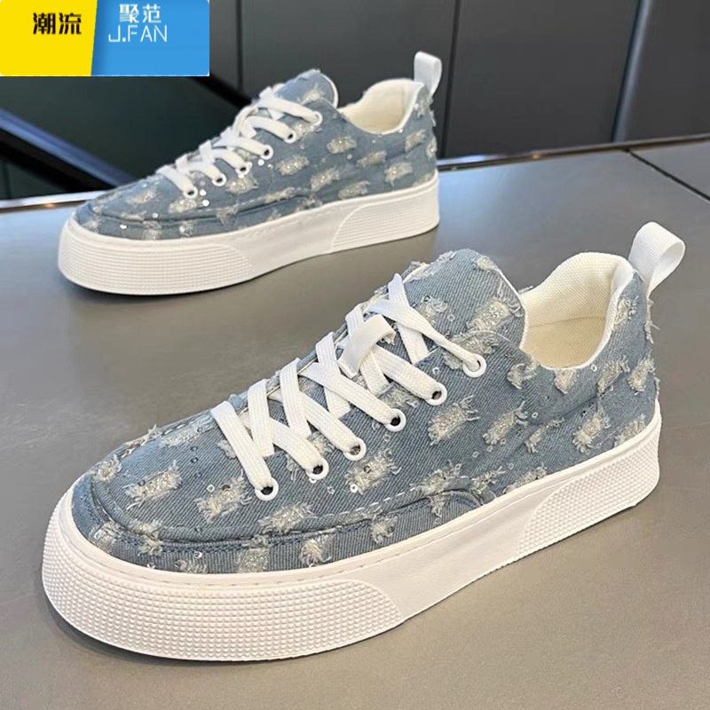 聚范2024夏季透气帆布鞋45特大码板鞋46运动休闲鞋47加肥加大号男鞋高清大图