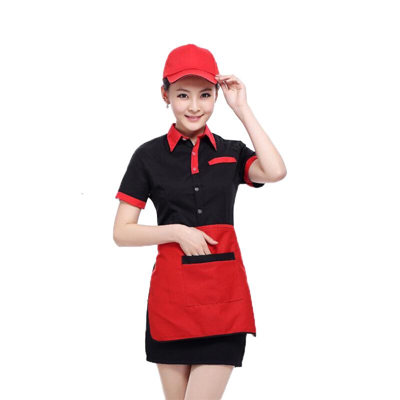 兵器库 服务员工作服 酒店工作服夏季短袖 餐厅服务员服装高清大图