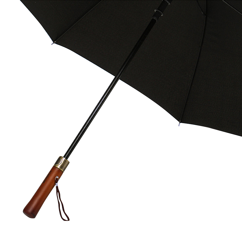 三极户外(Tri-Polar) TP7060复古8骨自动高尔夫木柄伞直杆 黑色 伞高清大图