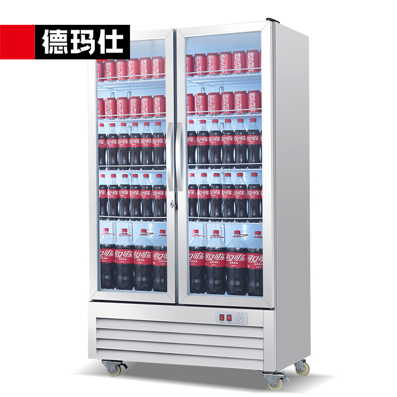 德玛仕(DEMASHI)展示柜商用双门冰箱 便利店超市冰啤酒饮料水果保鲜陈列柜 LG-680ZB[自带门锁]