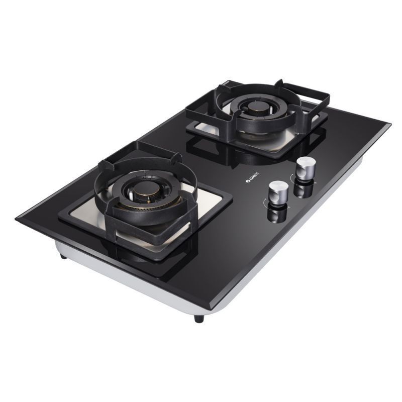 格力(GREE)燃气灶 JZY-QS07B 家用大火力 5.2kW 嵌入式双灶钢化玻璃面板 回火保护防爆保护(液化气)