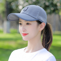 棒球帽女2021年新款女款春夏季防晒遮阳帽鸭舌帽男透气网眼太阳帽 深灰 均码可调节