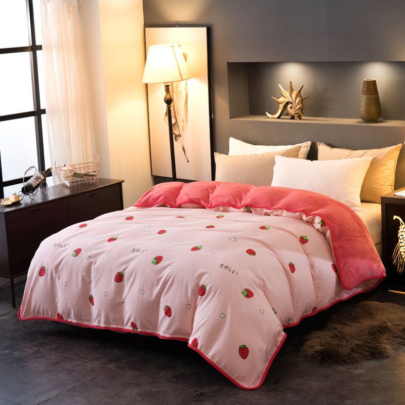 a全棉b法兰绒被套单件单人纯棉加厚保暖棉加绒被罩珊瑚绒秋冬双人