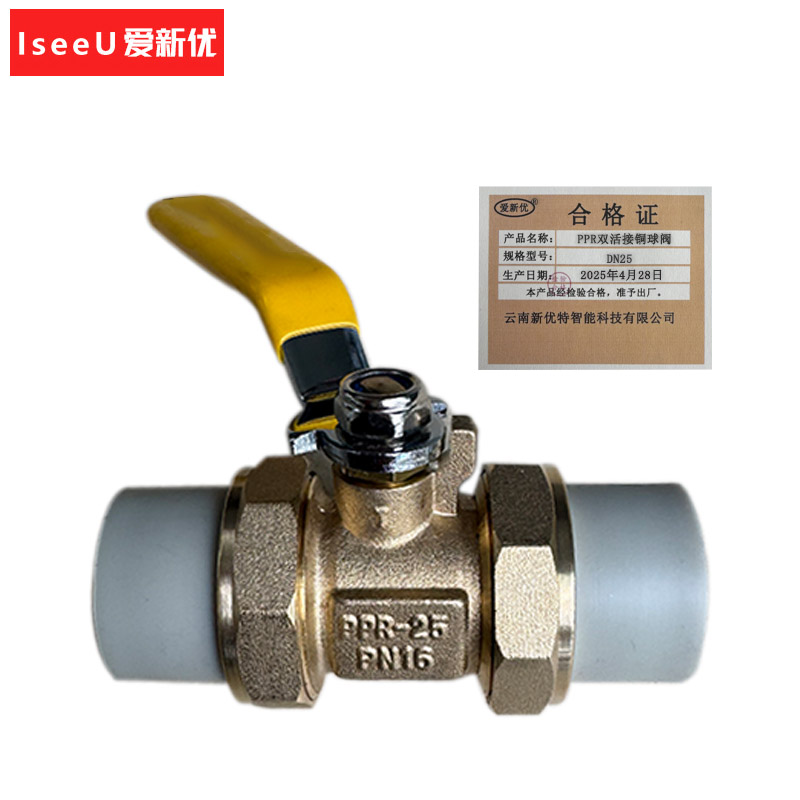 爱新优 PPR双活接铜球阀 DN25(个)高清大图