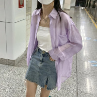 夏季衬衫女宽松肌理感长袖衬衣外套清新流行时尚百搭_05523 统一颜色 M