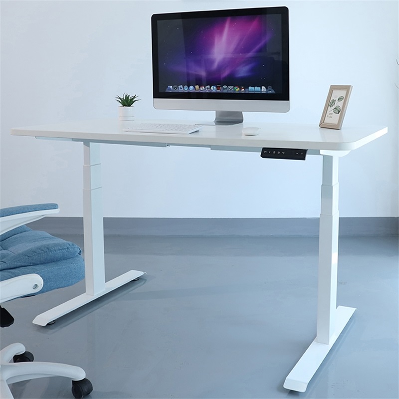 易企采 办公家具电动升降桌站立式可调节电脑桌学习书桌家用桌办公自动工作台140*70桌面高清大图