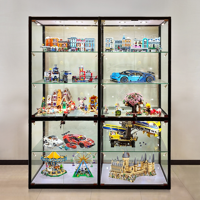 定制手办展示柜古达礼品玩具货架防尘家用透明玻璃乐高柜高达动漫模型