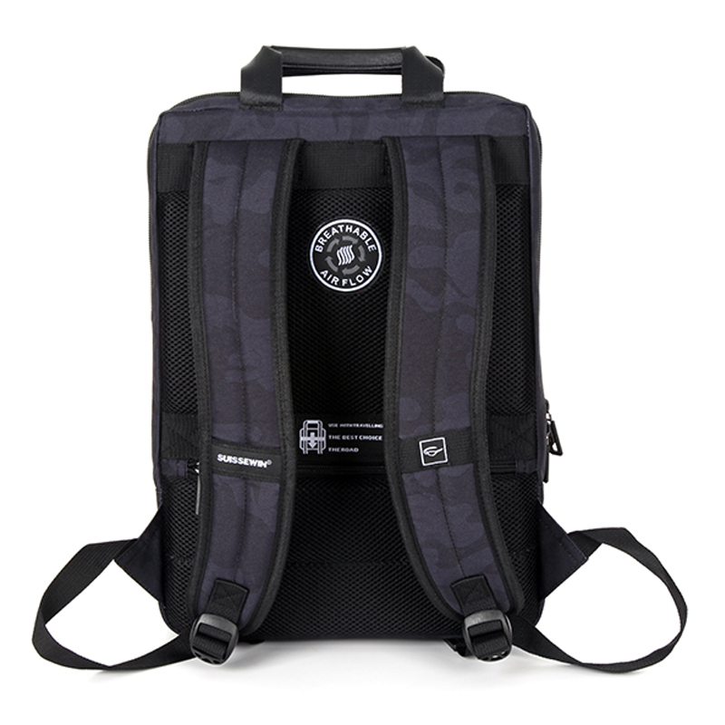 瑞士新款商务休闲潮流时尚多功能双肩包高清大图