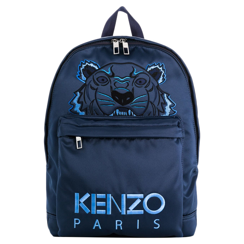 【直营】Kenzo高田贤三 虎头刺绣涤纶双肩包背包男女通用F865SF300FN7高清大图