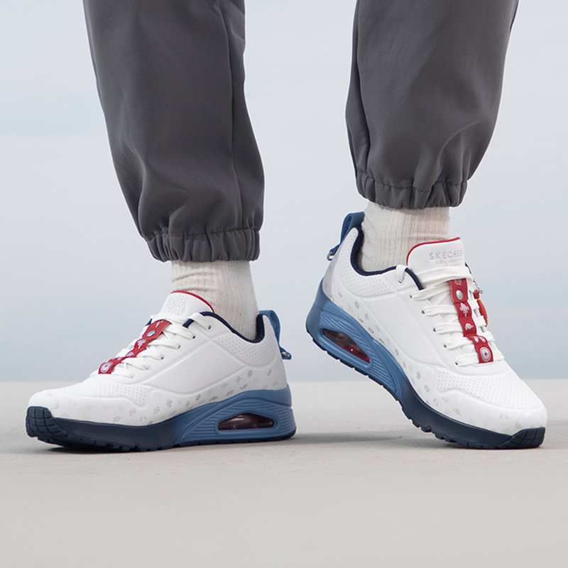 Skechers斯凯奇男鞋新款CNY气垫舒适透气低帮运动休闲鞋183999-WBL ZP