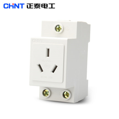 正泰模数化插座 导轨式电源箱插座 AC30-110 三孔16A三极模块插座