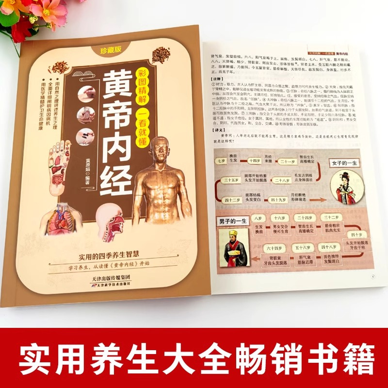 一看就懂黄帝内经 [正版]一看就懂黄帝内经彩图精解皇帝内经灵枢素问白话文版原文加注释译文通俗易懂领悟养生之法皇帝内经中医