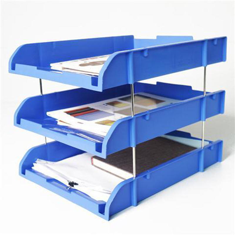 塑料书框桌面文件栏文件框架书座三层文件架子置物简易桌上档案架批发