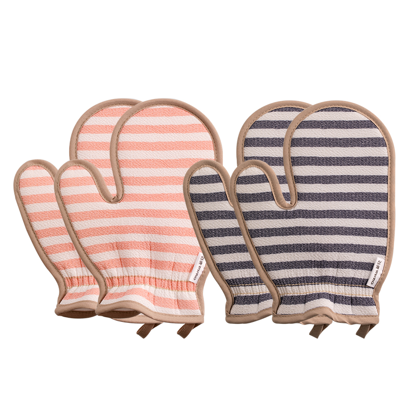 茶花搓澡巾两用婴儿不伤皮肤洗澡巾搓泥手套无痛2只252004*2