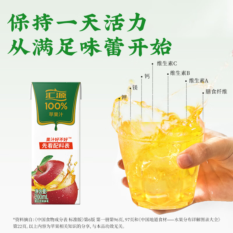 汇源100%苹果汁200ml*12盒高清大图