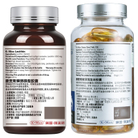 （K-Max）康麦斯牌深海鱼油胶囊100粒+ 卵磷脂胶囊100粒 调节血脂 组合装 美国原装进口