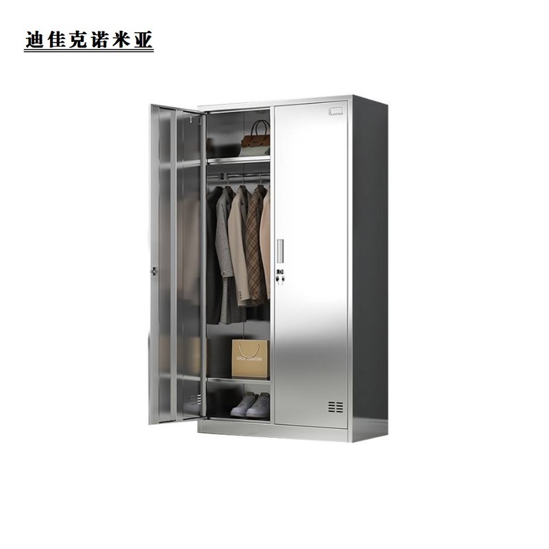 迪佳克诺米亚 不锈钢两门更衣柜 DJZ-900*420*1800mm 组高清大图