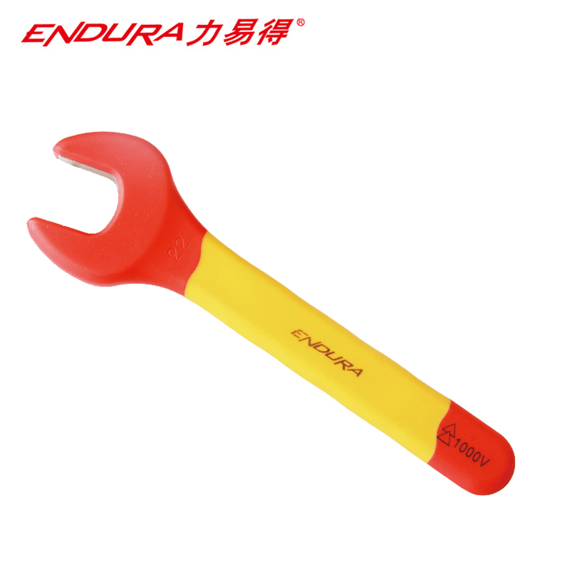 力易得(ENDURA) E2924双色VDE绝缘开口扳手 电工扳手 10mm 1把(货期3-5天)