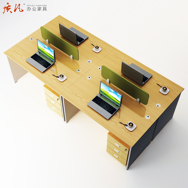 质凡办公家具职员办公桌板式员工桌工位工作位简约现代人造板桌子